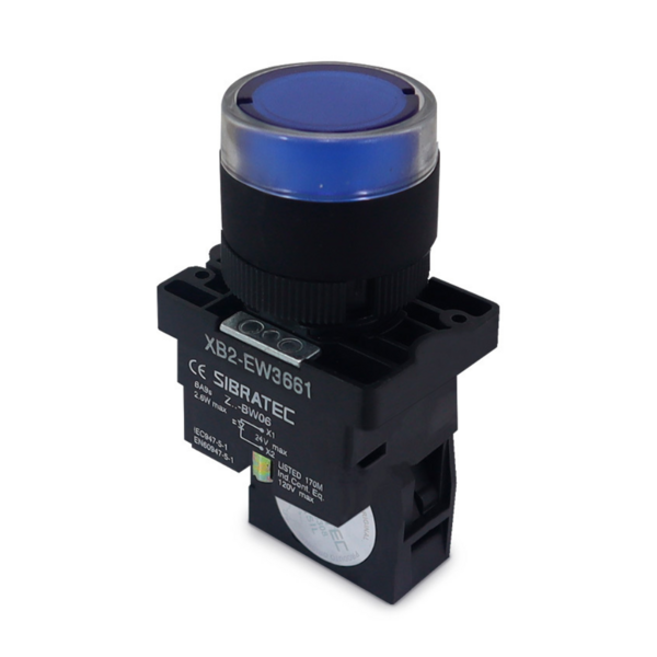 Botão De Impulso Iluminado | Plástico | Ew3661 | 220vca | Azu